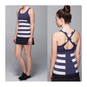 Lululemon Stuff Your Bra Cadet Striped Tank Size 6